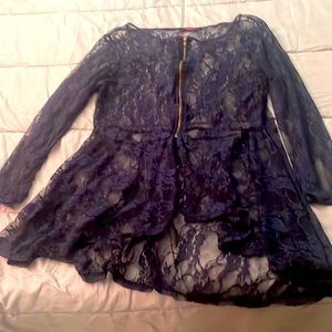 Lace baby doll romantic blouse